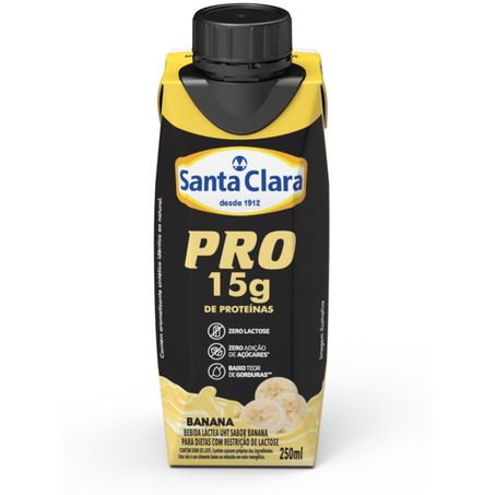 BEBIDA WHEY SANTA CLARA PRO 15G PROT BANANA 250ML