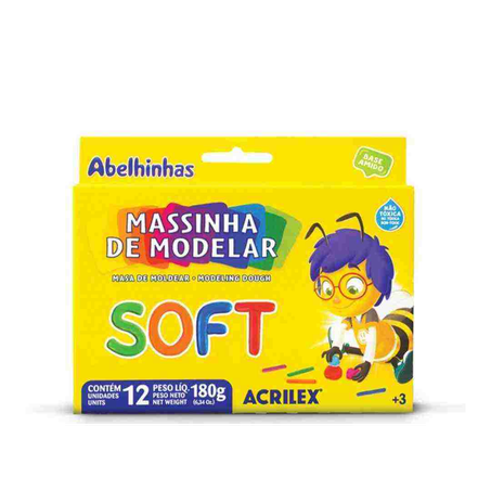 Massa de Modelar Acrilex Soft com 12