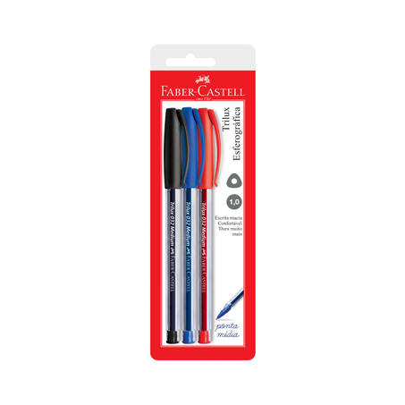 Caneta Trilux Faber Castell Embalagem 3 Unidade