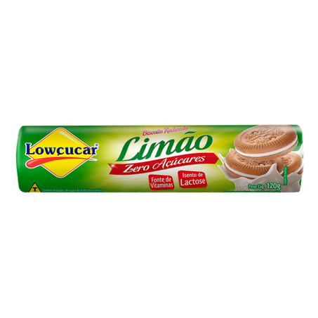BISCOITO LOWCUCAR RECHEADO 120G LIMÃO ZERO