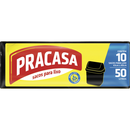Saco de lixo pra casa 50l rolo azul