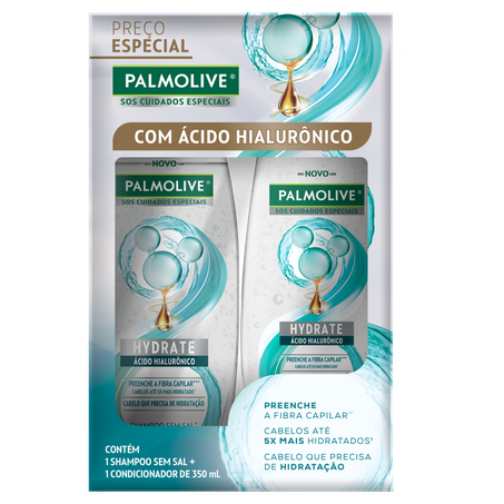 Kit Palmolive Hydrate Àcido Hialurônico Shampoo 350ml e Condicionador 350ml 
 