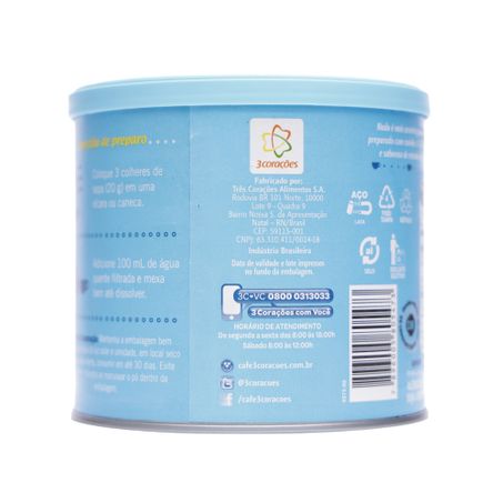Café 3 corações com leite zero açúcar 265g 360-26