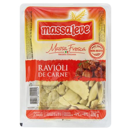 RAVIOLI CARNE MASSA LEVE 400G