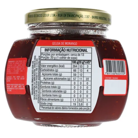 Geleia Bom Princípio Tradicional Morango Pote de Vidro 250gr 360-19
