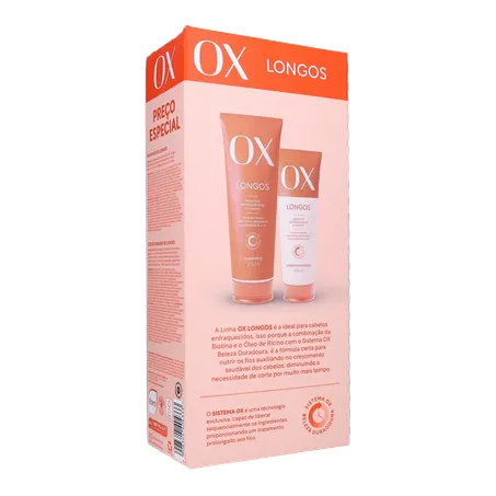 Kit Shampoo com 375Ml  Condicionador com 170Ml Ox Longos 360-15