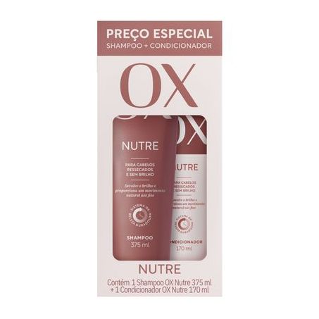 Kit Shampoo + Condicionador Ox Cosméticos Cosméticos Nutre Caixa com 2un - 545ml