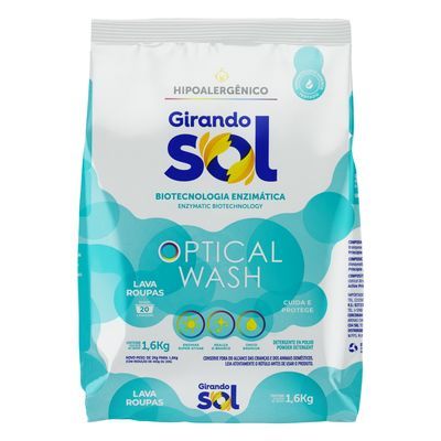 Lava roupa pó hipoalergênico girando sol 1.6kg
