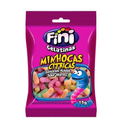 BALA FINI 15G MINHOCAS CITRICA CX 12.0