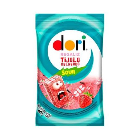 Guloseimas Regaliz Dori Tijolo Ácido Morango 60g