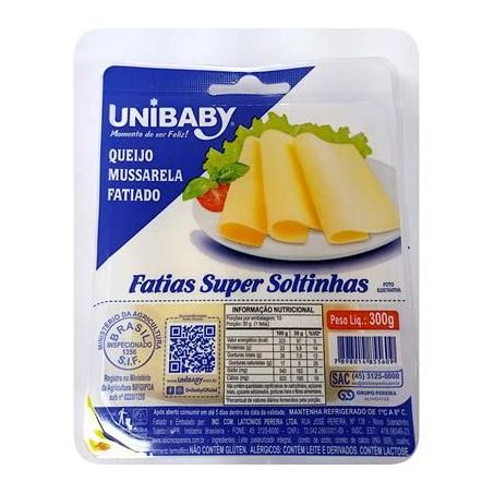 Queijo Mussarela Unibaby 300g Fatiado