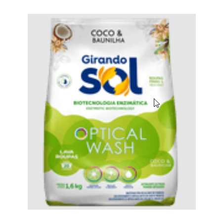 LAVA ROUPA EM PÓ GIRANDO SOL CÔCO/BAUNILHA SACHÊ 1,6KG