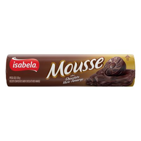 BISCOITO RECHEIO CHOCOLATE MEIO AMARGO ISABELA MOUSSE