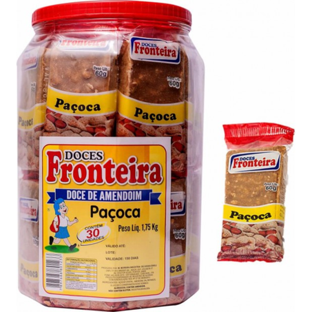Paçoca fronteira pote 1,75kg 30un