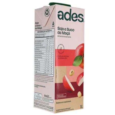 Bebida Base Soja Ades Frutas Maça 1l 360-32