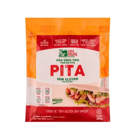 Casa Rigani Pão Sírio Tipo Pita 200G Sem Glúten