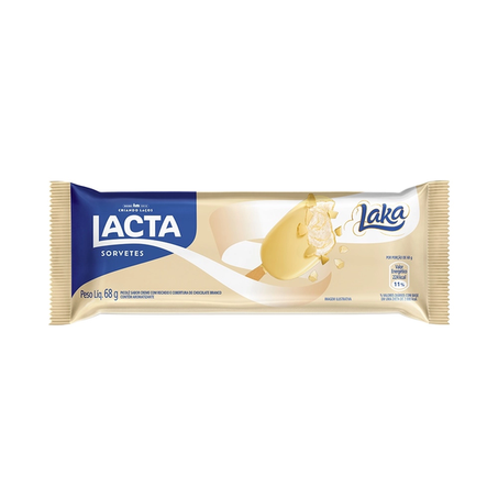Picolé laka chocolate branco lacta 68g