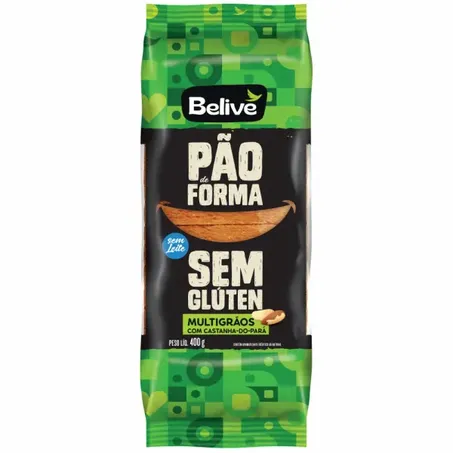 Pão de forma belive multigrãos sem glúten 400g