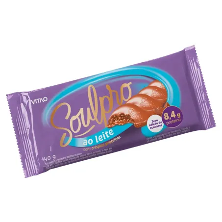 Chocolate zero leite proteina soulpro 40g