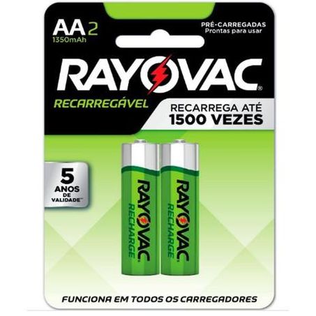 PILHA RECAR. RAYOVAC AA C/2