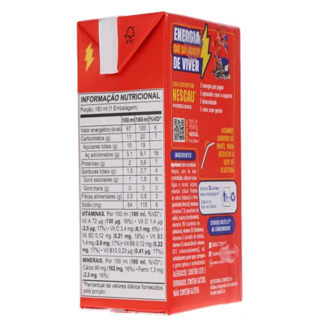 BEBIDA LÁCTEA NESCAU PRONTINHO 180ML 360-12