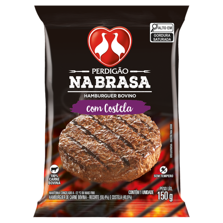 Hamburguer Perdigao 150g Na Brasa Costela Bovina