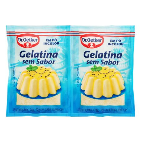 GELATINA EM PÓ SEM SABOR DR. OETKER COM 2 UNIDADES