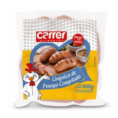 Linguiça de frango carrer congelada 800g