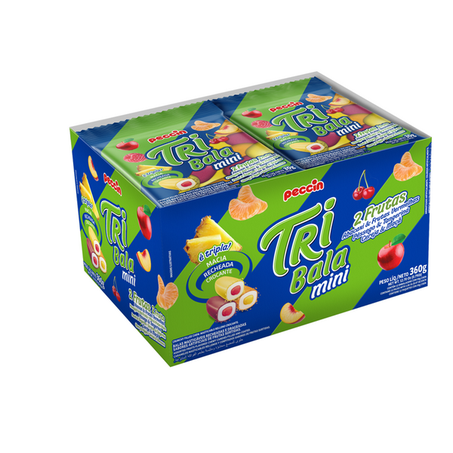 Bala tribala mini 2 frutas peccin 360g
