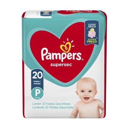FRALDA PAMPERS SUPERSEC TAMANHO P 20UN