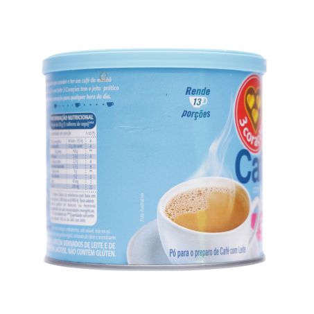 Café 3 corações com leite zero açúcar 265g 360-49
