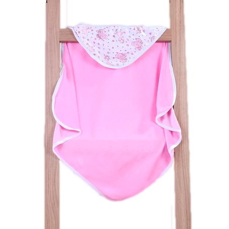 Toalha bene casa baby c/capuz 70x70cm rosa.
