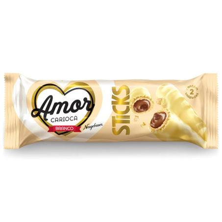 Chocolate Amor Carioca Sticks Branco 32G