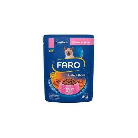 RACAO GATO FARO FILHOTE CARNE SC 85G