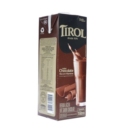 Bebida Láctea UHT Tirol Sabor Chocolate Caixa 1lt 360-24