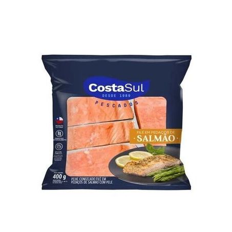 Salmãoo costa sul coho file c/p (pedacos) 400g