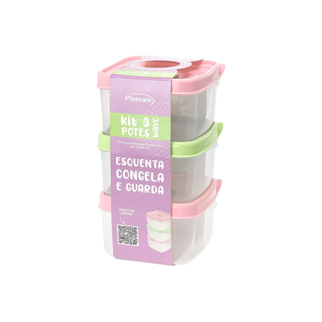 Kit 3 potes plasvale 301 wave