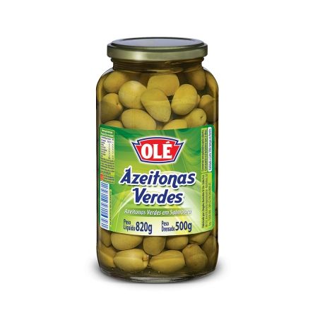 Azeitona verde ole 500g inteiras vidro