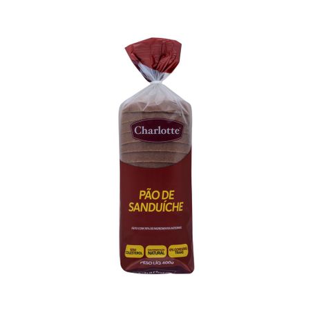 Pão Charlotte Sanduiche 30% Integral Longa Vida Pacote 400g 
 
