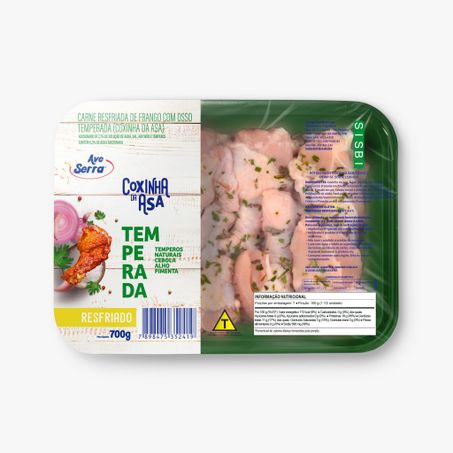 COXINHA DA ADA DE FRANGO AVE SERRA TEMPERADA RESFRIADA BANDEJA 700G