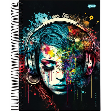 CADERNO JANDAIA CD ESPIRAL 80F BITS FSC