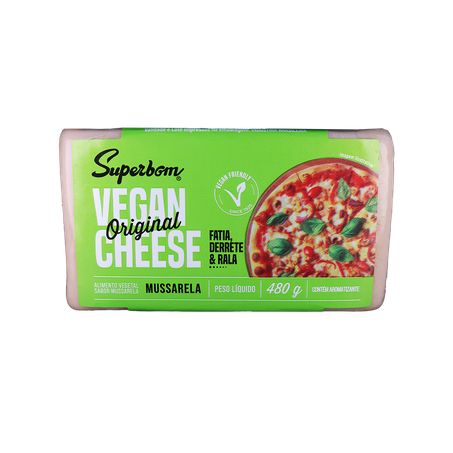 VEGAN CHEESE MUSSARELA 480G - SUPERBOM