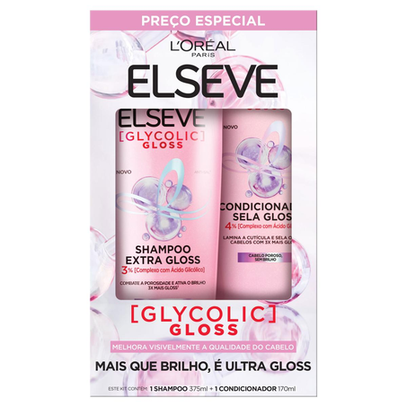 Conjunto Elseve 375ml - Shampoo + 170ml - Condicionador - Glycoli