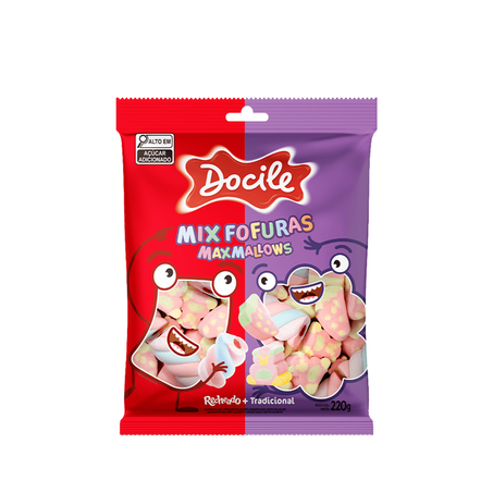 Maxmallow docile recheado tradicional mix fofuras 220g