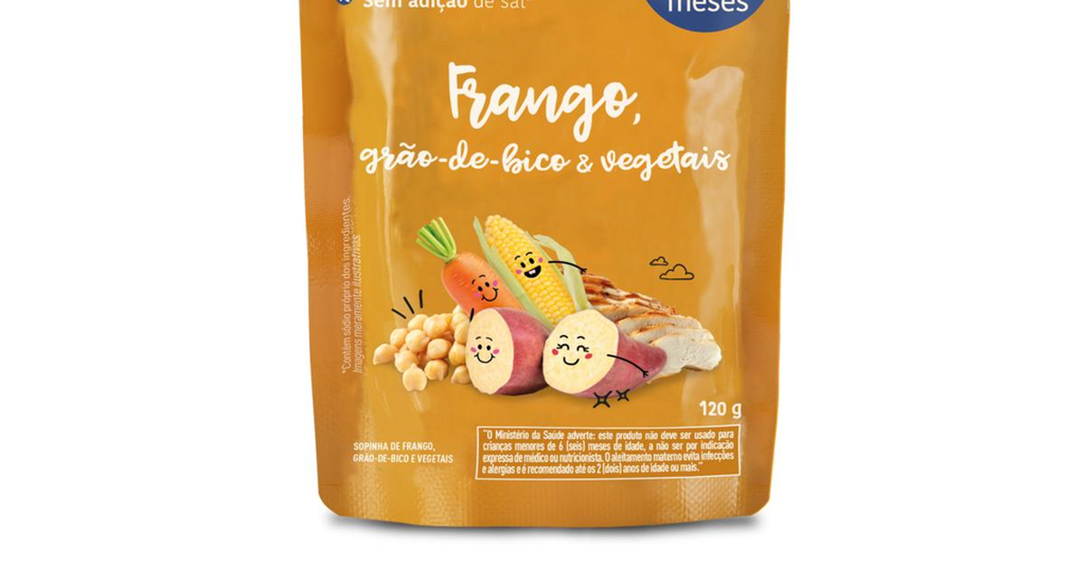 Papinha Papapá 120g - Frango, Grão de Bico e Vegetais - Sem Adição
