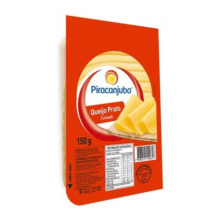QUEIJO PRATO PIRACANJUBA FATIADO 150G