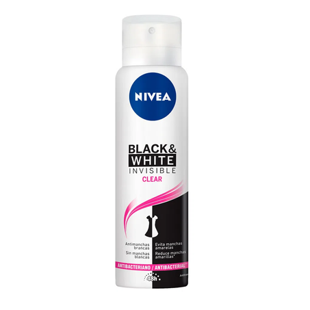 Desodorante aerosol nivea 150ml fem invisible b&w clear