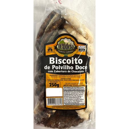 Biscoito daldeia polvilho doce c/cobertura choco 250g