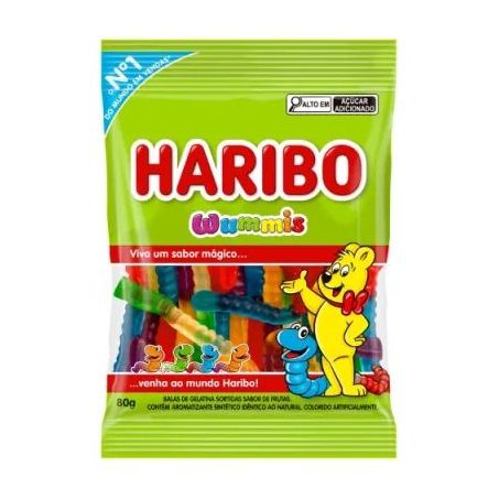 Bala de gelatina haribo 80g.wummis
