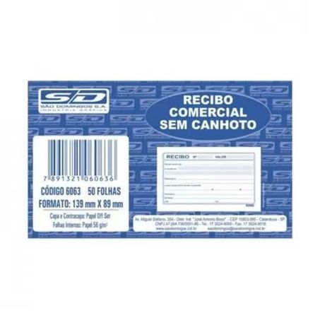 Escolar talao recibo sd sem canhoto 50 folhas